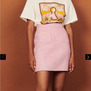 Sandro Gaella Tweed Mini Skirt in Pink, Size 1 (FR36)